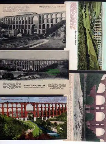 123957 5 AK Göltzschtalbrücke 1922 Elstertalbrücke 1905 Eisenbahn