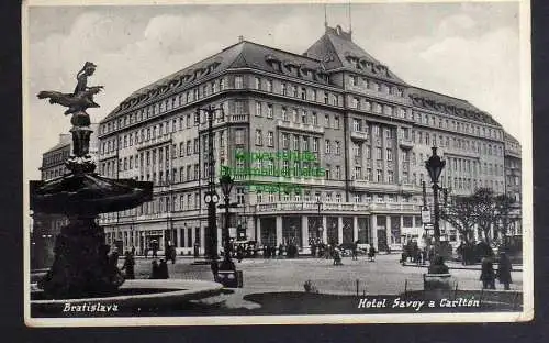 124490 AK Bratislava 1931 Hotel Savoy a Carlton