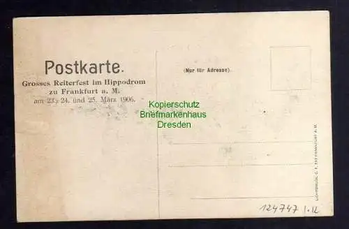 124747 AK Frankfurt am Main 1906 Grosses Reiterfest im Hippodrom Schweden Quadr