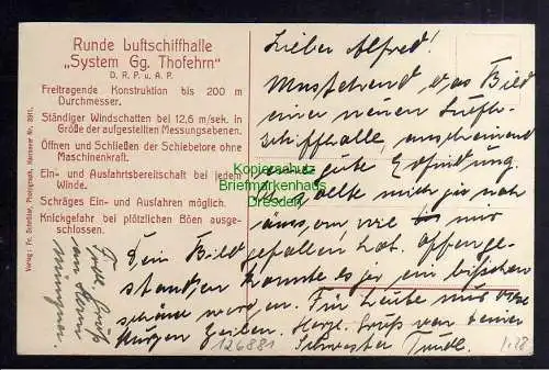 126881 AK georg thofehrn zeppelin Runde Luftschiffhalle um 1914