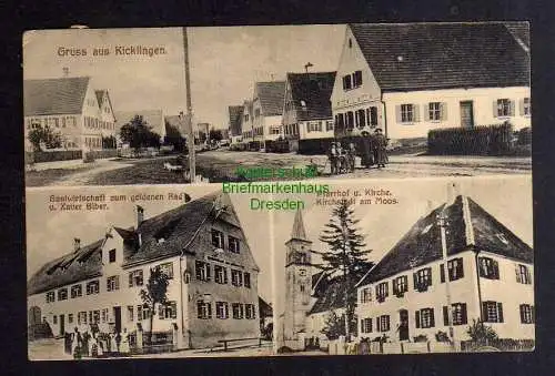 127740 AK Kicklingen Dillingen an d Donau Gastwirtschaft zum goldenen Rad Kirche