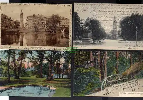 128431 4 AK Weimar Denkmal Schloß 1912 Schillerbank Quellen im Schloßpark