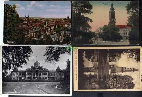 129641 4 AK Weimar Schloß Panorama Schloßturm 1936 Belvedere