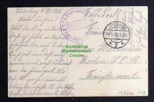 129616 AK Jüterbog 1916 Damm Tor Zinnaer Tor Markt Rathaus