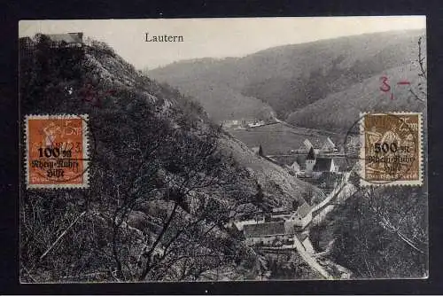 130089 AK Lautern 1910 DR 258 259 1923 hinzugeklebt und gestempelt