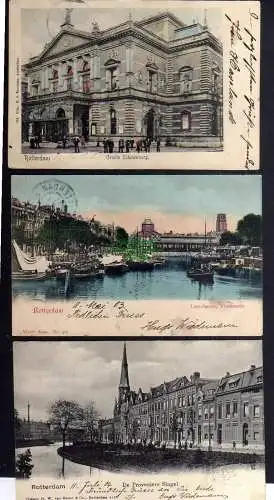 131327 3 AK Rotterdam 1904 Groote Schouwburg Leuvehaven Vischmarkt De Proveniers