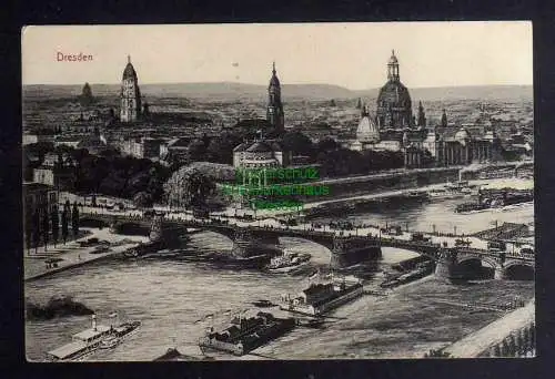 131646 AK Dresden 1919 Künstlerkarte Carolabrücke Rathaus Belverdere Kreuzkirche
