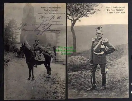 132055 2 AK 1. Weltkrieg 1916 Feldpost Militär General Feldmarschall v. Haeseler