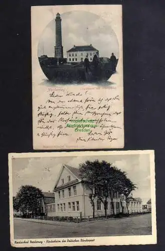 132182 2 AK Norderney Leuchtturm mit Wärterhaus 1901 Kinderheim Bundespost 1951