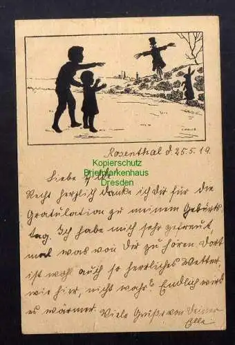 132423 AK Rosenthal Strasburg Uckermark 1919 Schattenbildkarte