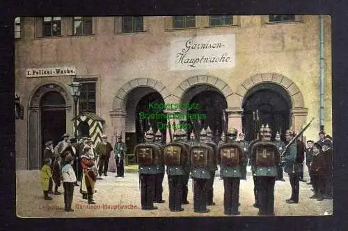 132548 AK Leipzig Garnison Hauptwache Polizei Wache 1910 Grosszschocher Windorf