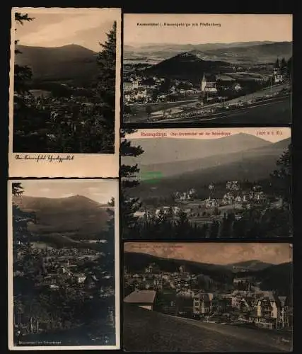 134500 5 AK Riesengebirge Krummhübel Schneekoppe 1909 Pfaffenberg 1918
