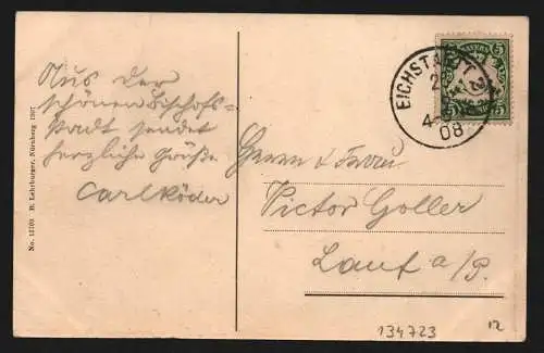 134723 AK Eichstätt 1908 Totalansicht