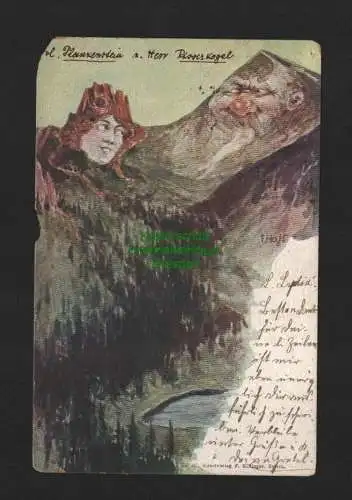 134694 AK Berggesichter Plankenstein u. Herr Risserkogel Verlag F. Killinger 