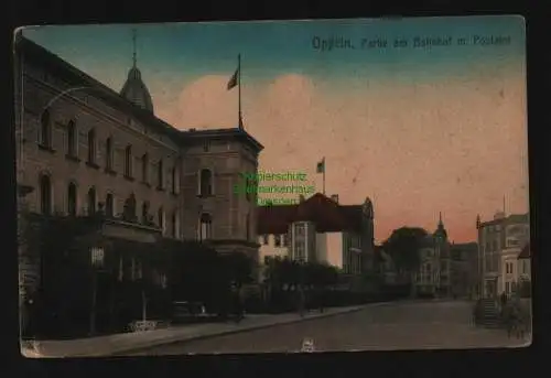 134300 AK Oppeln Opole Partie am Bahnhof m. Postamt Feldpost 1917