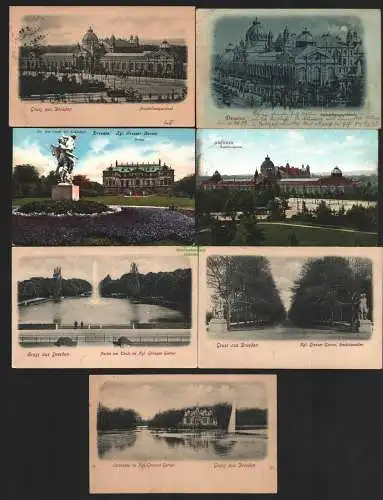 134930 7 AK Dresden Ausstellungspalast 1899 1902 Großer Garten Carolasee