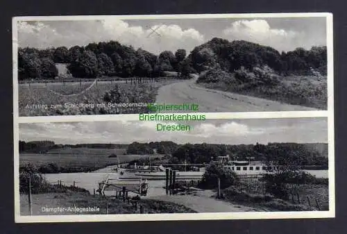 135408 AK Schlossberg Schwedenschanze Pöppeln b Labiau 1938 Dampfer Anlegestelle