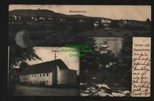 135235 AK  Rauschwitz Elstra 1909 Gasthof Hochstein Gesamtansicht