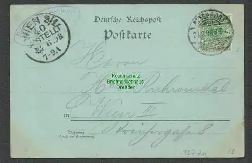 137211 AK Bochum Mondscheinlitho 1898 Zeche Constantin der Grosse Hochöfen des