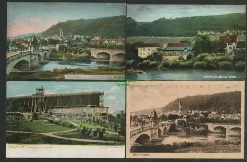 137577 4 AK Bad Kösen Saalhäuser Brücken Saline um 1910 Liebesgrüße