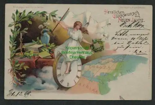 137764 AK Berlin 1899 Prosit Neujahr Meteor Halt gegen Licht