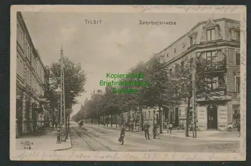 137883 AK Sowetsk Tilsit Ostpreußen Bahnhofstraße 1915 Feldpost Kaffee Rösterei