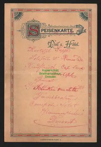 138077 AK Pauen i. V. Postkarte als Speisenkarte Tischkarte Fantasie Marke / St