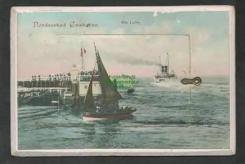 138508 AK Nordseebad Cuxhaven Alte Liebe innenliegendes Leporello 1908