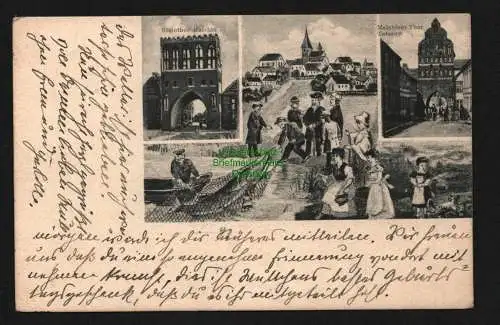 138149 AK Rostock 1905 Steinthor Malchin Malchiner Tor Teterow