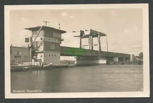 138832 AK Stralsund Rügendamm Brücke Fotokarte um 1935 Ziegelgrabenbrücke