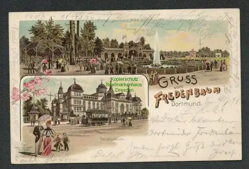138615 AK Dortmund Litho Fredenbaum Restaurant Hauptgebäude 1898