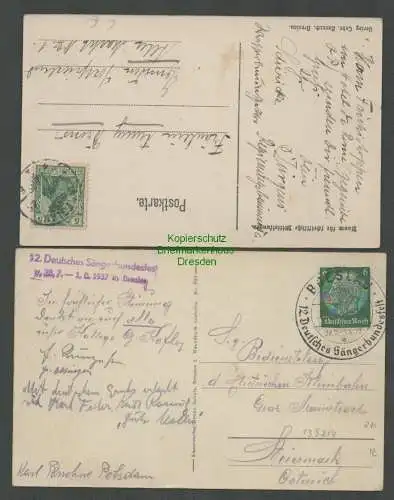 139214 2 AK Breslau Neptunbrunnen Gabeljürge 1937 Stempel Sängerbundfest