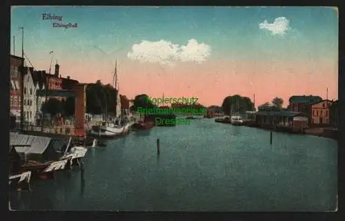 139848 AK Elbing Elblag Westpreußen Elbingfluß Feldpost 1917