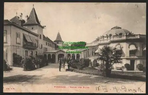 140177 AK Yverdon-les-Bains 1901 Hotel DES BAINS