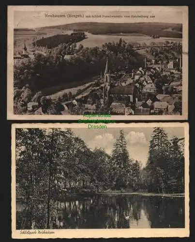 140365 2 AK Neuhausen Erzgebirge Schloß Purschenstein 1937 See Teich