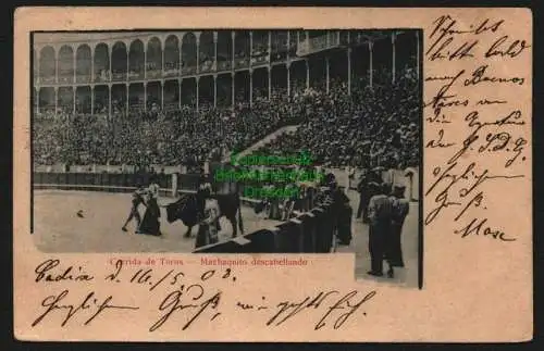 140345 AK Spanien Espana 1908 Stierkampf Corrida de Torros Torrero