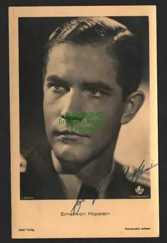 140808 AK Ross Verlag original Autogramm Ernst von Klipstein um 1940