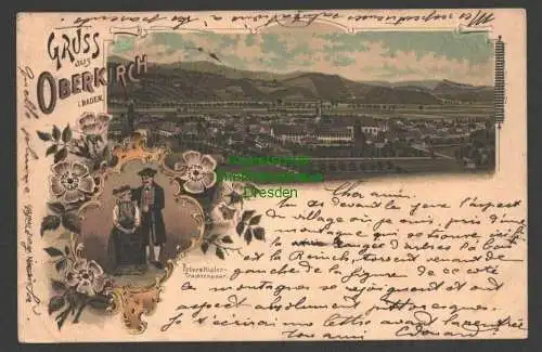140926 AK Litho Oberkirch i. Baden 1896 nach Paris