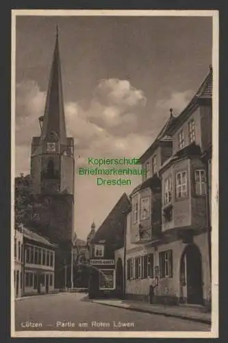 141398 AK Lützen Partie am Roten Löwen 1936 mit Kirche