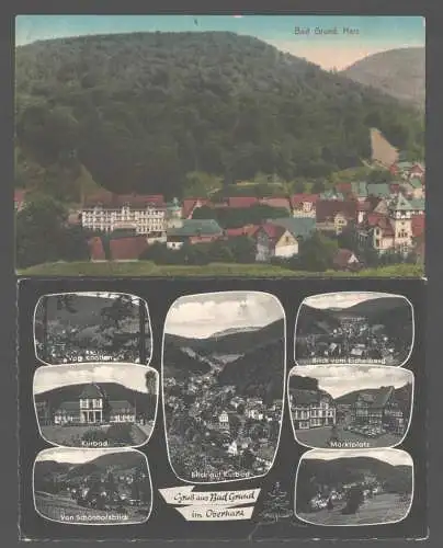 141780 2 AK Bad Grund Harz 1919 Kurbad Markt 1961
