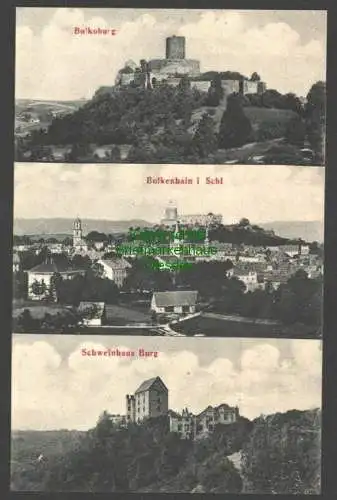 142204 AK Bolkenhain in Schlesien Bolkoburg Schweinhaus Burg 1911 Reklame
