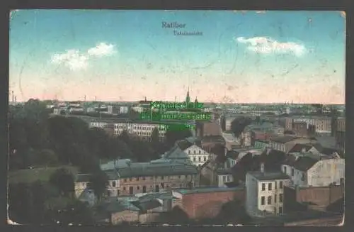 142058 AK Ratibor Raciborz Panorama um 1920