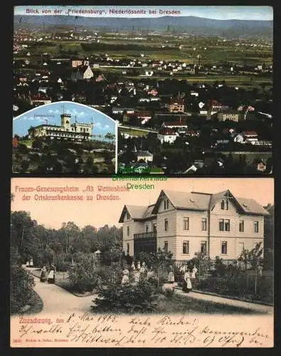 142814 2 AK Kötzschenbroda Zitzschewig 1905 Alt Wettinhöhe Niederlössnitz
