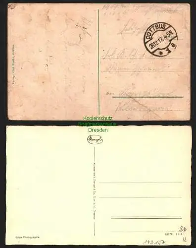 143157 2 AK Cottbus Kirche 1917 Feldpost Berliner Strraße Städt. Verwaltung 1940