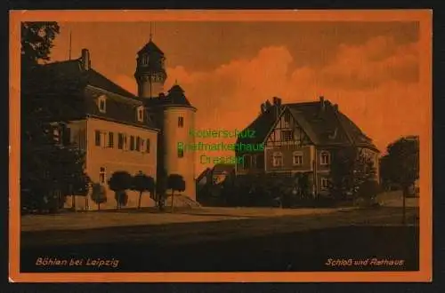 143481 AK Böhlen bei Leipzig Schloss und Rathaus 1941