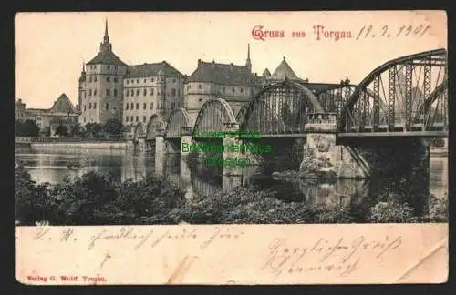 143689 AK Torgau 1901 Elbbrücke