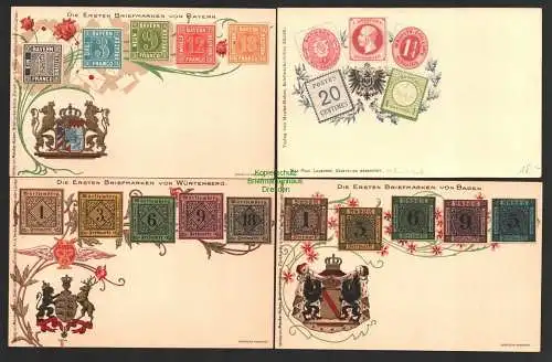 143836 4 AK Baden Württemberg Bayern Deutsches Reich Sachsen Hannover um 1900