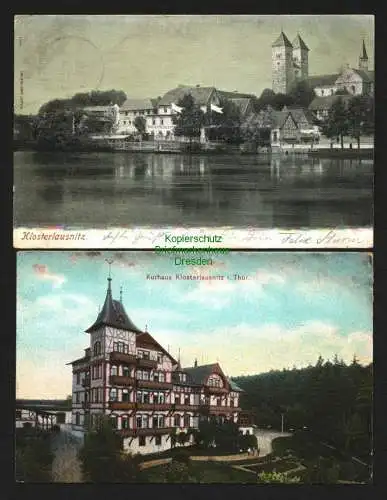 143719 2 AK Bad Klosterlausnitz Panorama 1904 Kurhaus um 1910