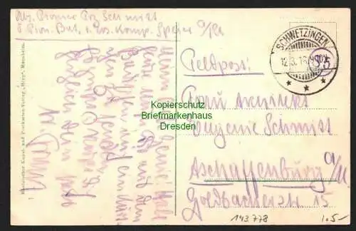 143778 AK Schwetzingen Schloß 1916 Feldpost