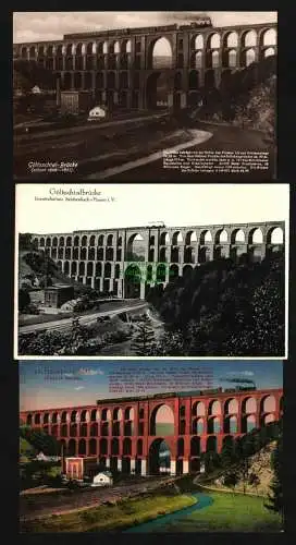 143420 3 AK Göltzschtalbrücke Eisenbahnlinie Reichenbach - Plauen i. V. 1927